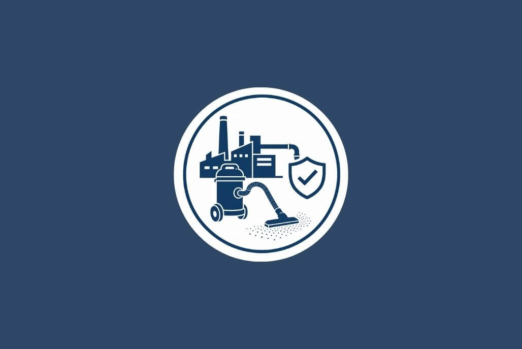 icon representing combustible dust hazards housekeeping and industrial vacuum cleaning