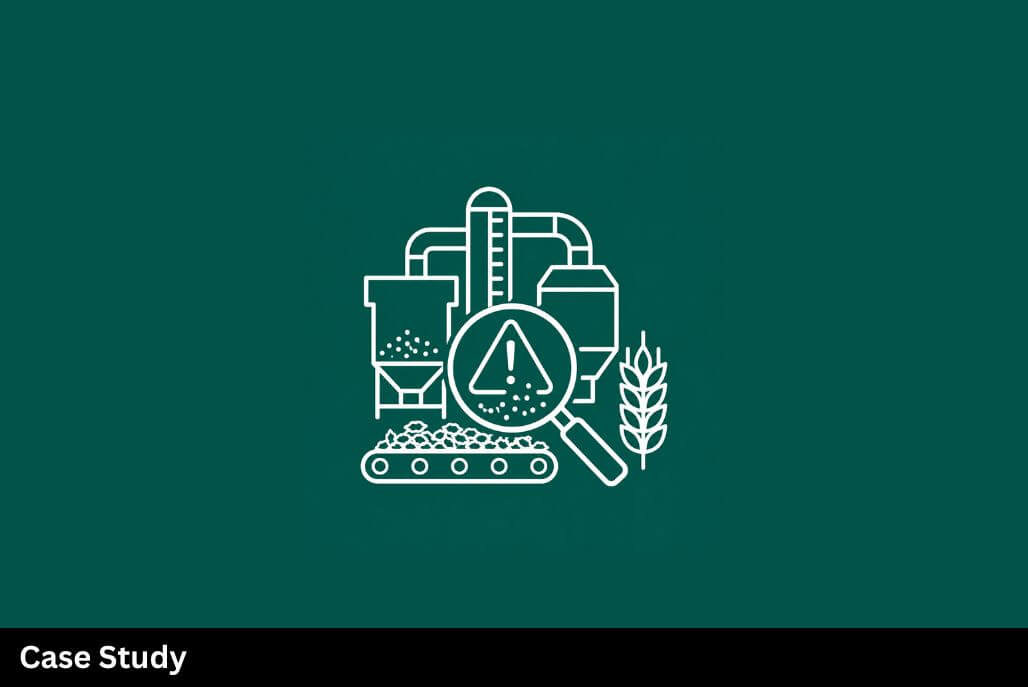 Icon illustration representing a combustible dust incident case study at a grain processing facility