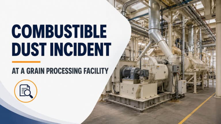 Combustible dust incident case study involving grain processing and dust handling equipment
