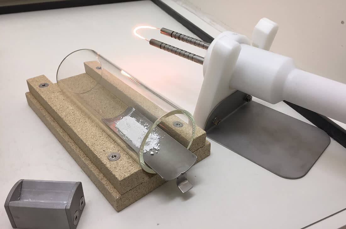 Burning Behavior (Combustibility) Screening test evaluating flame propagation in a combustible dust sample.