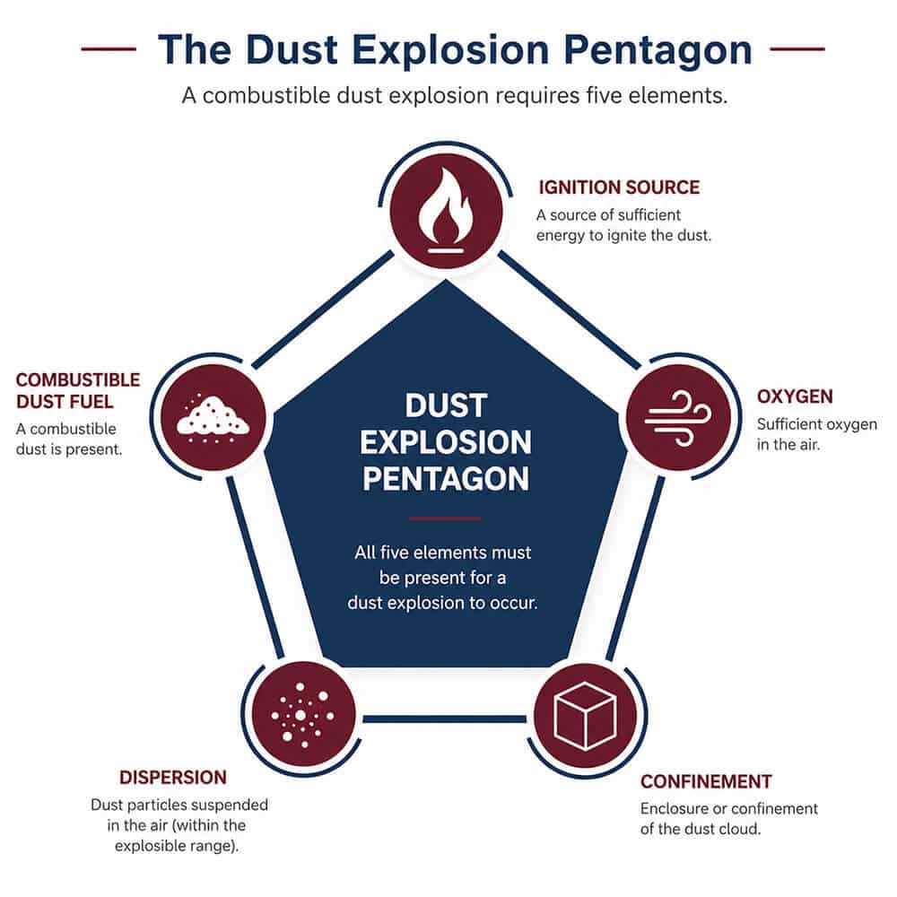 combustible dust explosion pentagon