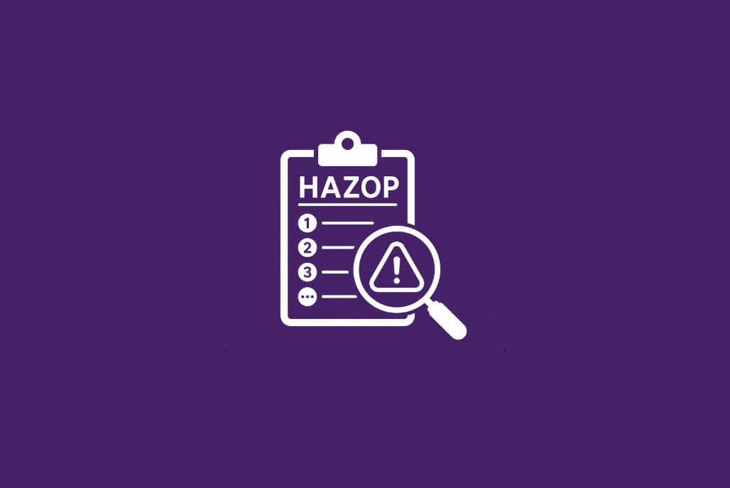 Common HAZOP mistakes icon showing a HAZOP checklist with a magnifying glass highlighting process safety hazards.