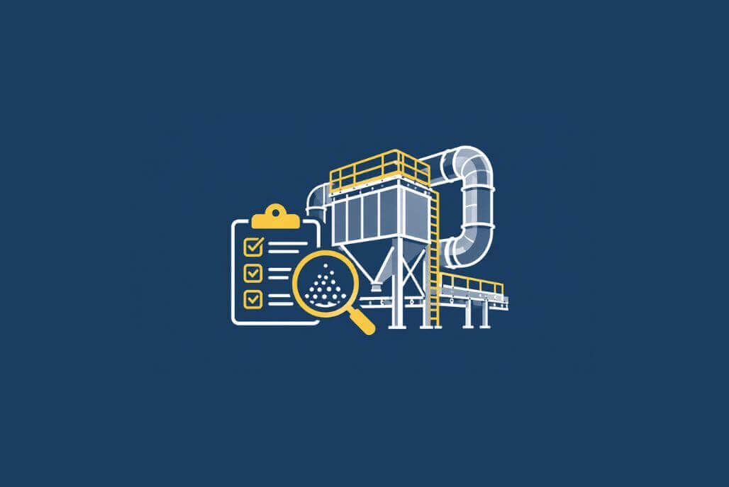 Dust collection system icon representing a dust hazard analysis assessment.