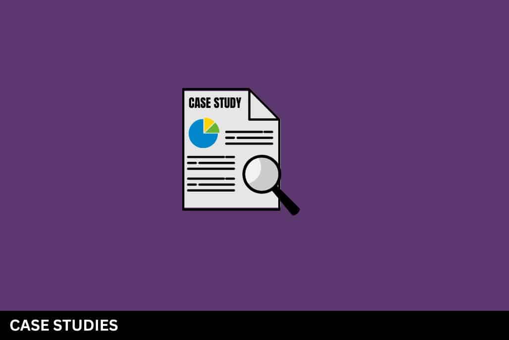 Illustrated case study document icon with magnifying glass, representing process safety analysis